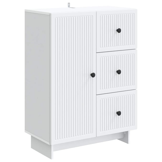 vidaXL - Dressoir - Wit - 66 - x - 34,5 - x - 90 - cm - Bewerkt - hout