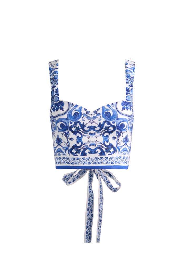 Alice + Olivia Top wit/blauw