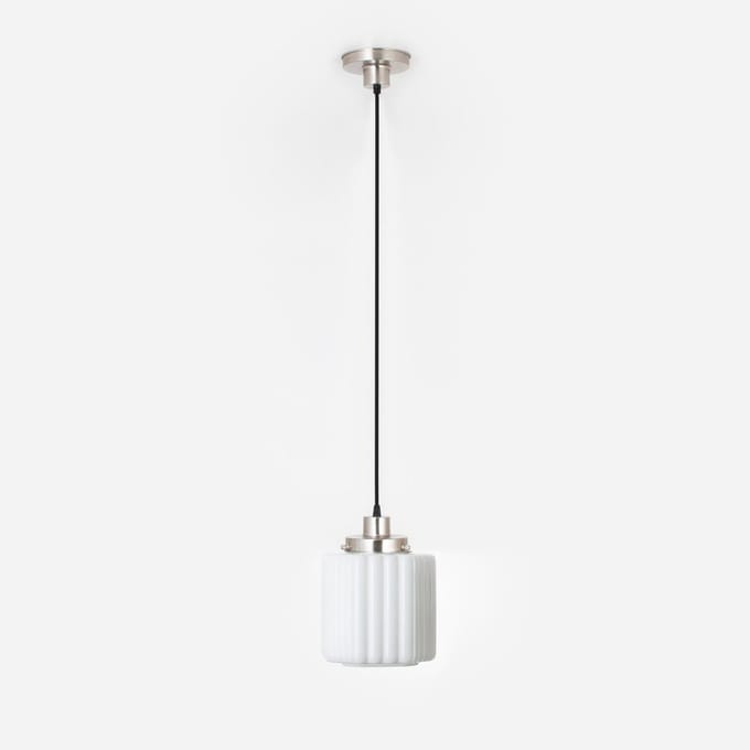 Hanglamp aan snoer Thalia 20's Matnikkel - Art Deco Trade