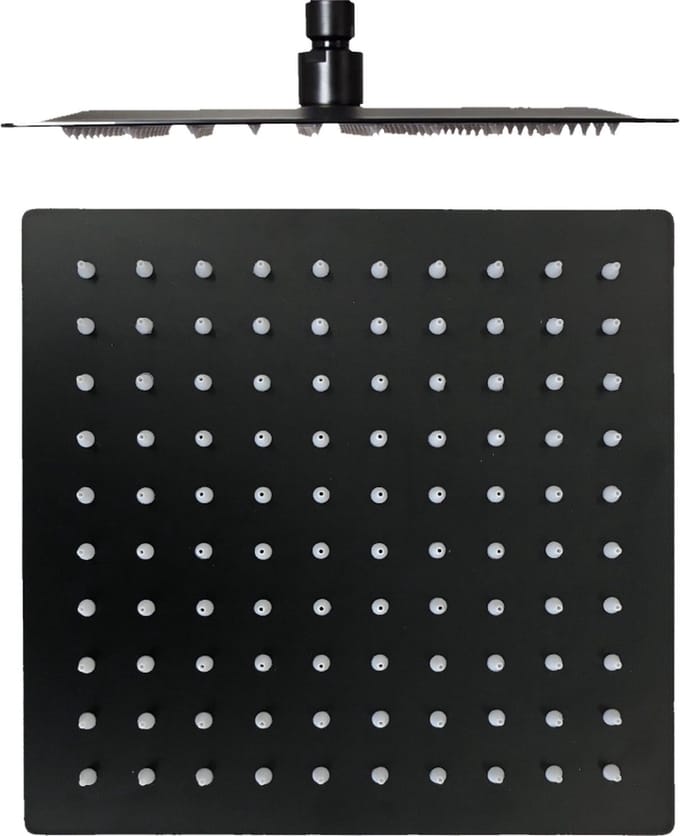 Hoofddouche Slim - 20x20cm - Mat Zwart