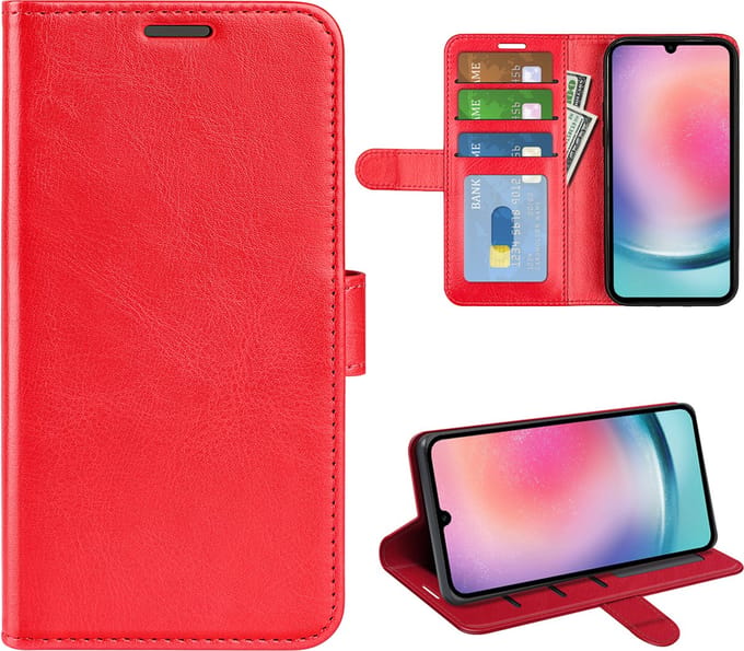 MobyDefend Hoesje - Geschikt voor Samsung Galaxy A16 - Wallet Book Case (Sluiting Achterkant) - Rood