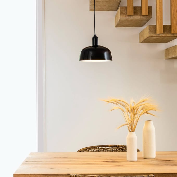 FARO BARCELONA Tatawin hanglamp, zwart, glas, Ø 18,4 cm