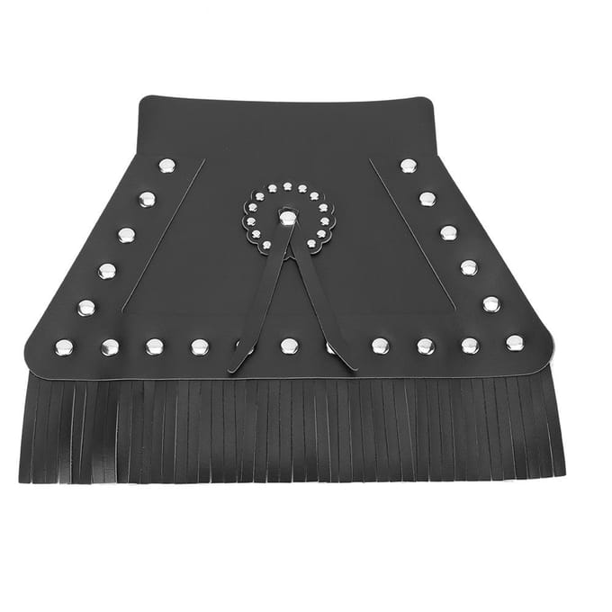 Cache-garde-boue avant universel en cuir à franges pour moto (Noir) black