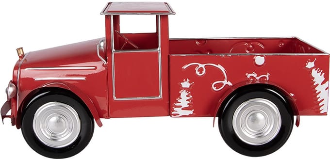 Clayre & Eef Kerstdecoratie Beeld Auto 42x18x19 cm Rood Metaal