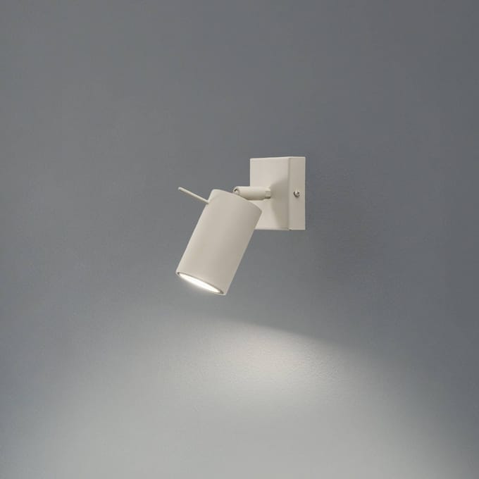 Wandlamp RING met verstelbare spot - Sollux Lighting - IP20 - Beige staal behuizing - 8 x 16 x 16 cm - 1 x GU10 LED, exclusief lichtbron - Max. 10 W - Moderne wandlamp voor woonkamer, slaapkamer en eetkamer