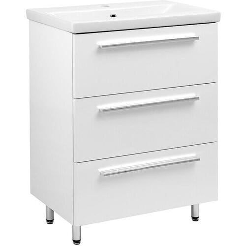 Witte badkamerset staand 60 cm kast met wastafel Bryza