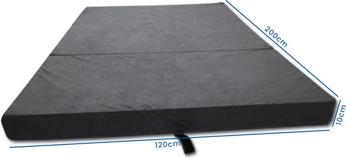Opvouwbaar Logeermatras - Camping Matras 120x200 cm - Grijs Polyester - Huisstofmijtwerend