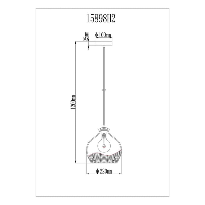 Globo Hanglamp Jessica, Ø 22 cm, amberkleurig, glas