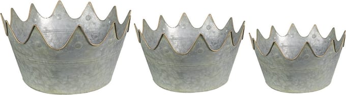 Clayre & Eef Planthouder Ø 43x21 cm Grijs Groen Metaal