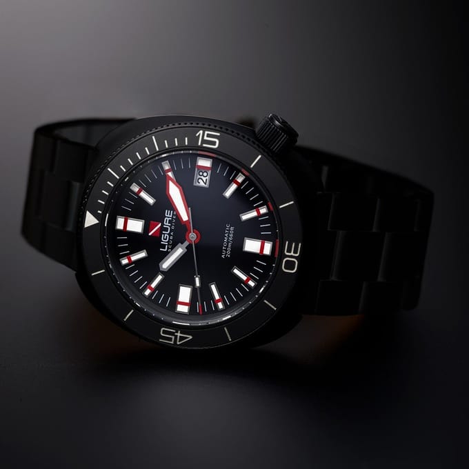 Ligure LWT21006N Tartaruga ‘Nero di seppia’ Horloge