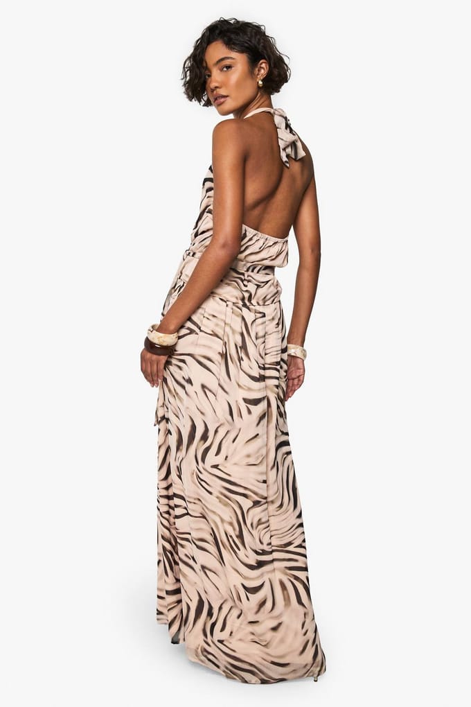 boohoo Dames Tall Animal Print Maxi Rok | Dierenprint | Maat: 40