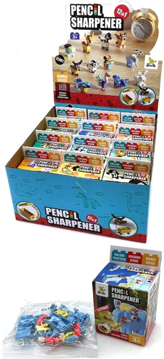 Bouwblokken - puntenslijper - 12 stuks