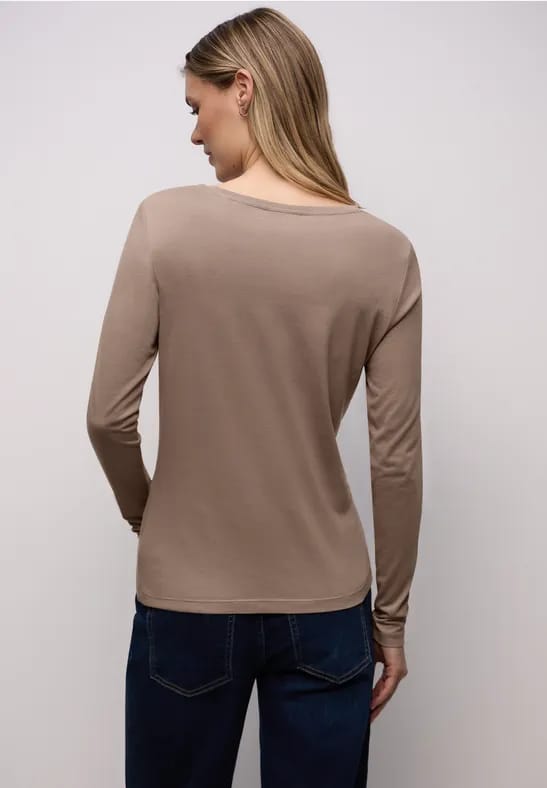 Basic shirt met ronde hals