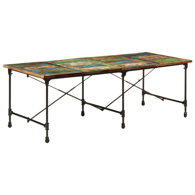 vidaXL - Eettafel - 220x90x77 - cm - massief - gerecycled - hout