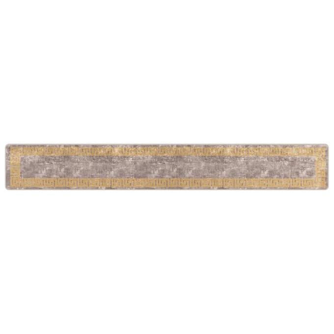 vidaXL - Tapijt - Runner - MARSA - Grijs - en - Goud - 50 - x - 350 - cm - Polyester - en - PVC