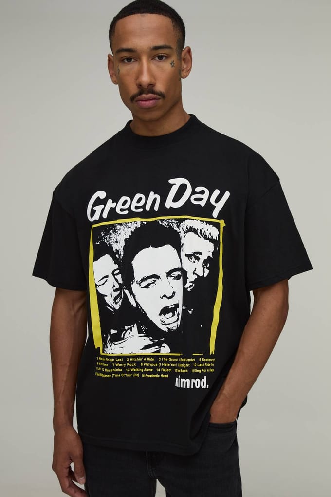 Oversized Green Day Nimrod Licentie Print T-shirt Groen | Black | Size Medium