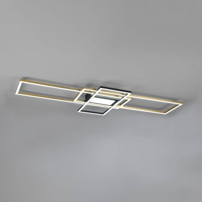 Trio Lighting Irvine LED plafondlamp, CCT, dimbaar, messing