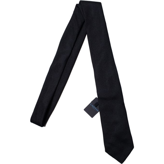 Lanvin, zwarte gestructureerde stropdas