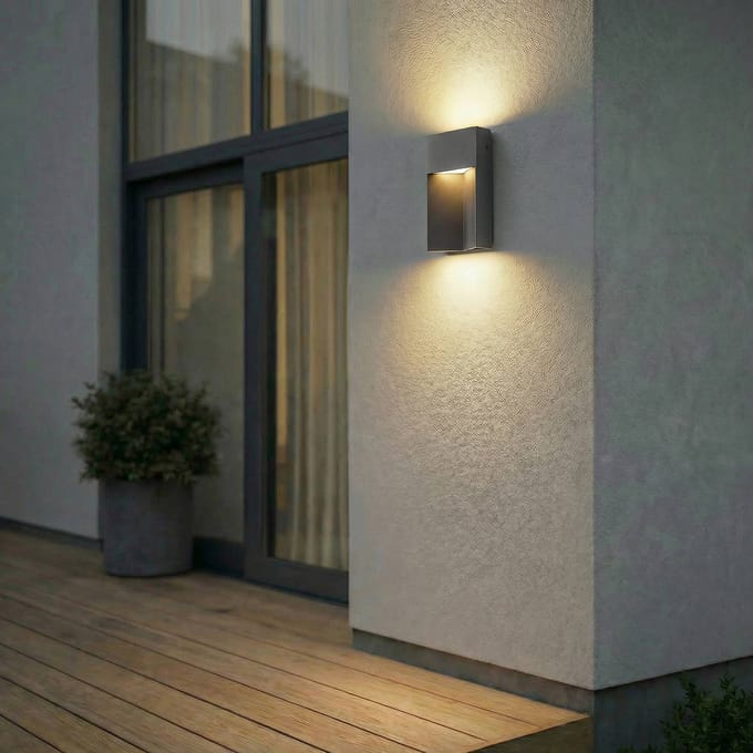 Lucande LED buiten wandlamp Kaholo, matzwart, CCT, IP44