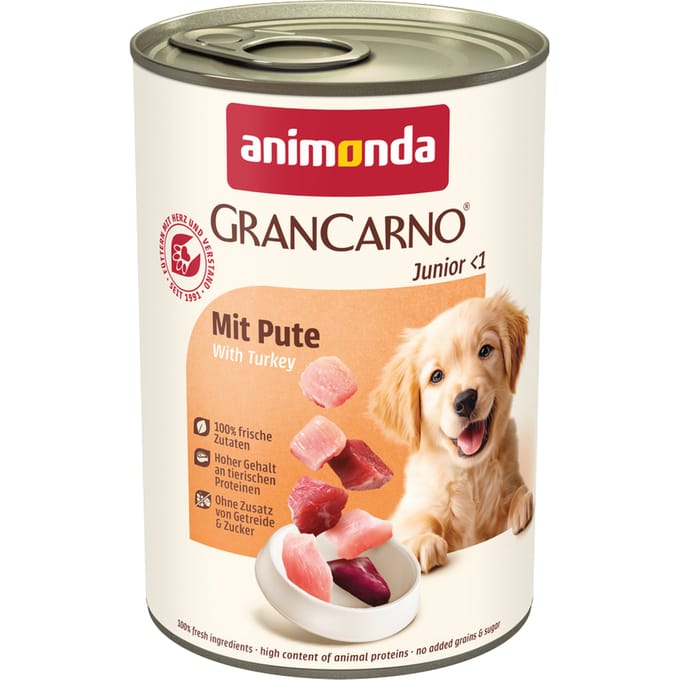 12x400g Junior: met Kalkoen Animonda GranCarno Hondenvoer