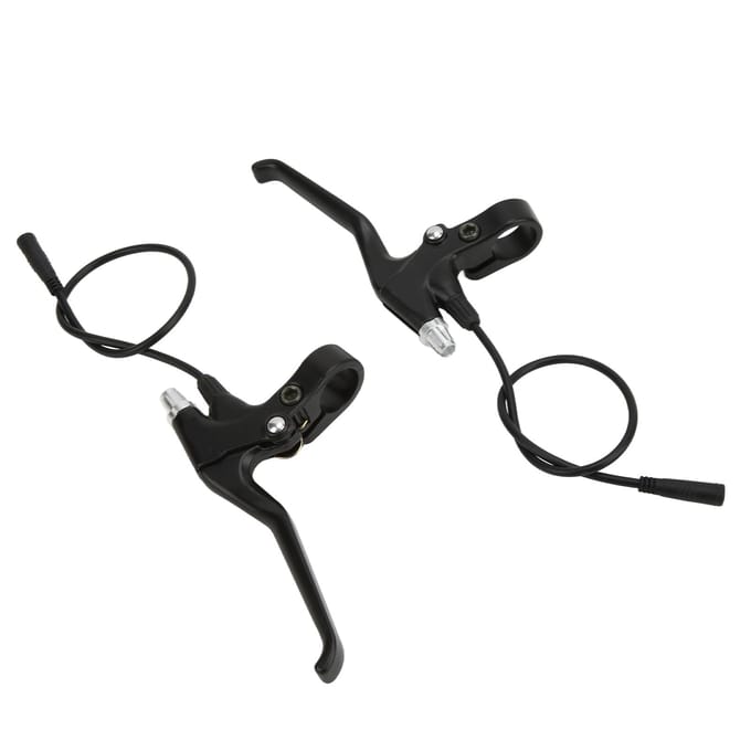1 Paar Elektrische Fiets Remhendel Aluminiumlegering Fiets Remhandvat met Waterdichte Stekker black