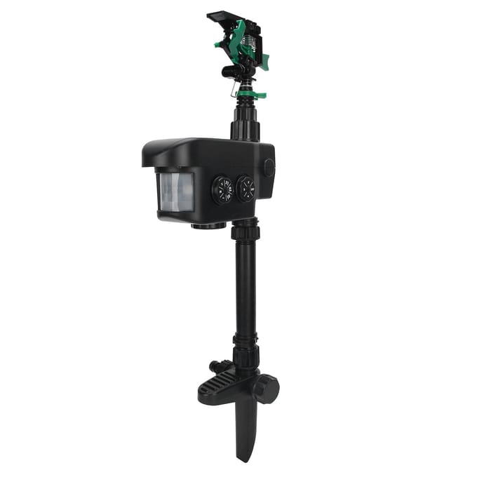 Zonne-Waterdichte Tijdsensor Waterspuit Vogelafweerder Tuinsproeier Irrigatiesysteem black