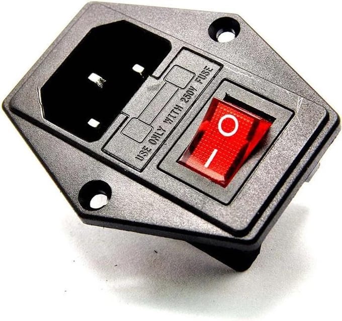 OTRONIC® AC C13 Power socket met zekeringhouder en schakelaar
