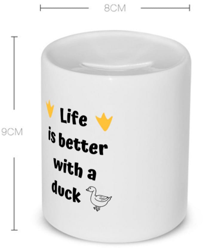 Akyol - life is better with a duck Spaarpot - Eend - eenden liefhebbers - verjaardag - cadeau - kado - geschenk - 350 ML inhoud