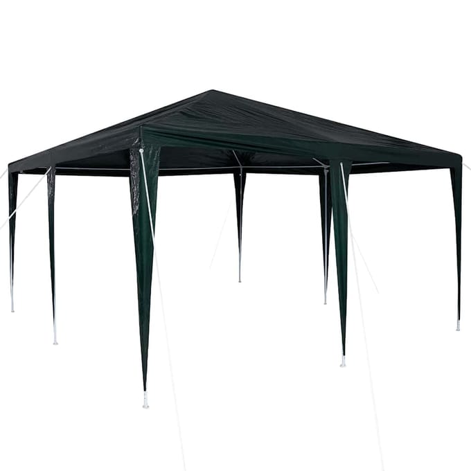 vidaXL - Partytent - Groen - 400 - x - 400 - x - 266 - cm - Polyethyleen - en - Staal