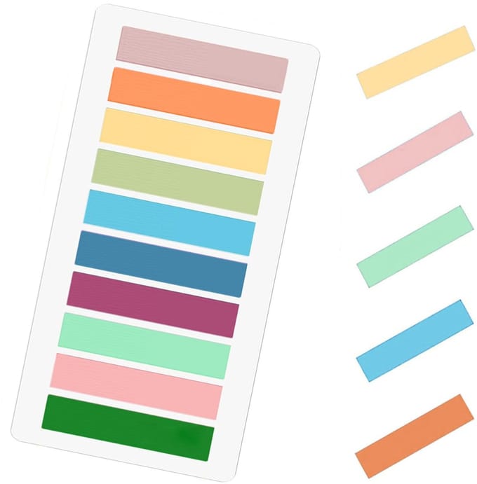 Dailygoods- Zelfklevende Notities - Verpakking van 2000 Plakstrips - Transparante Notities - Indextabbladen - Annoteringen - Hoogwaardige Materialen - Plaknotities
