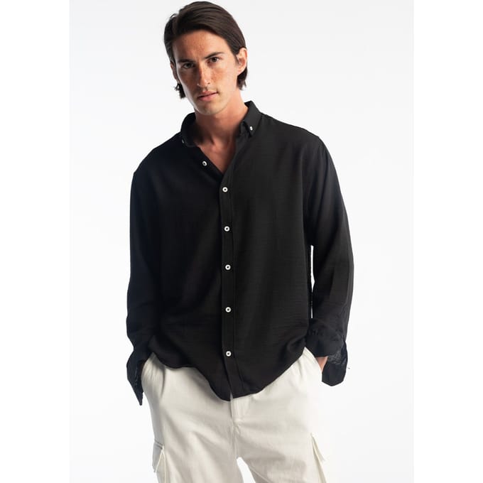 Overmaatse Knopenblouse met Lange Mouwen