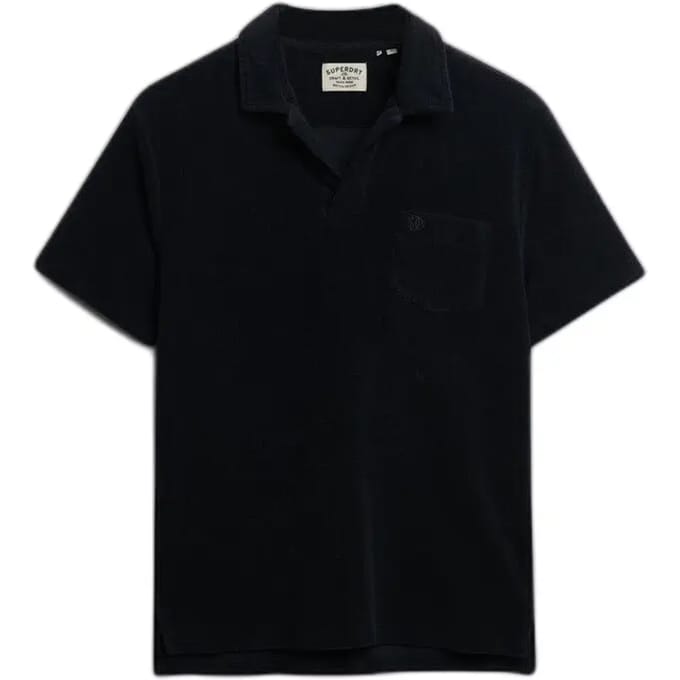 Superdry Towelling Korte Mouw Poloshirt Zwart M Man