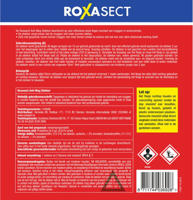 2x Roxasect Anti Mugstekker + 2 navullingen
