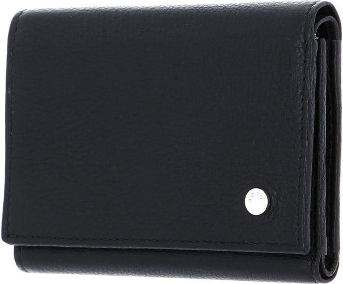 abro Leren Portemonnee Leather Dalia Flap Wallet Black / Gold Zwart