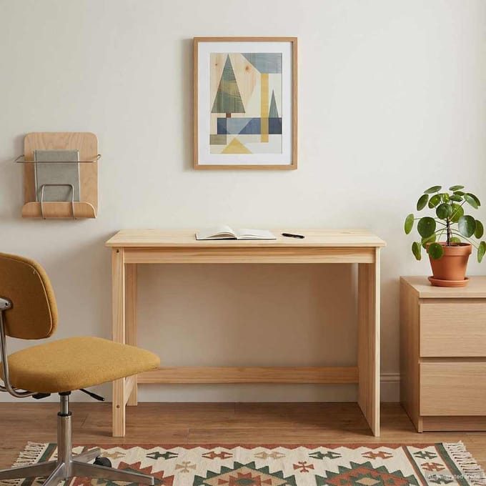 vidaXL - Bureau - Bruin - 112 - x - 50 - x - 75 - cm - Massief - vurenhout