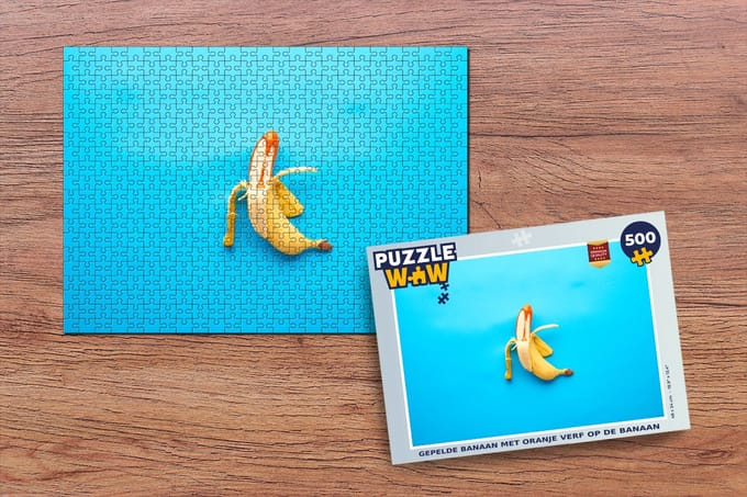 Puzzel Banaan - Oranje - Blauw - Legpuzzel - Puzzel 500 stukjes