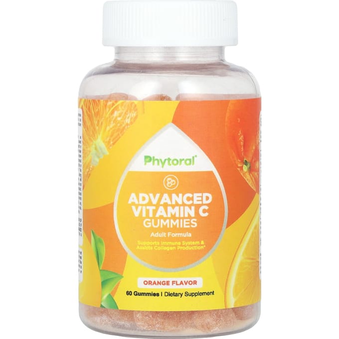 Phytoral, premium vitamine C gummies, sinaasappel, 60 gummies