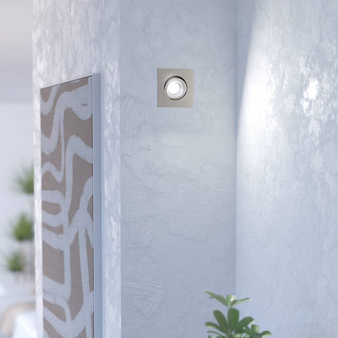 Richtbare led spot Saliceto vierkant - 6w - 2700K nikkel mat