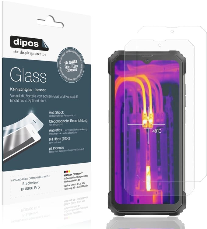 dipos – 2x Matte Pantserfolie geschikt voor Blackview BL8800 Pro | 9H Screenprotector