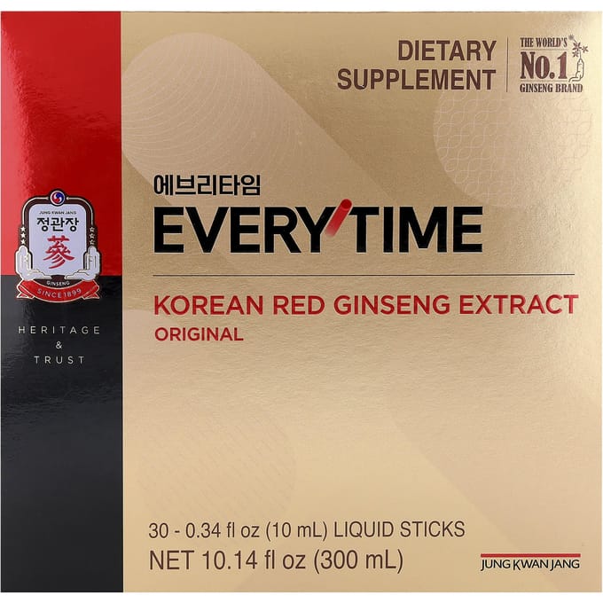Extrait de Ginseng Rouge Coréen, Everytime, Original, Stick Liquide 30, 10 mL (0,34 once liquide) Chaque