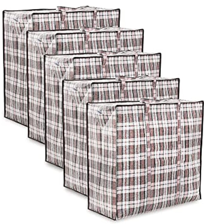 Grote waszakken met ritssluiting (5-pack) - waterdicht, duurzaam en herbruikbaar voor opslag