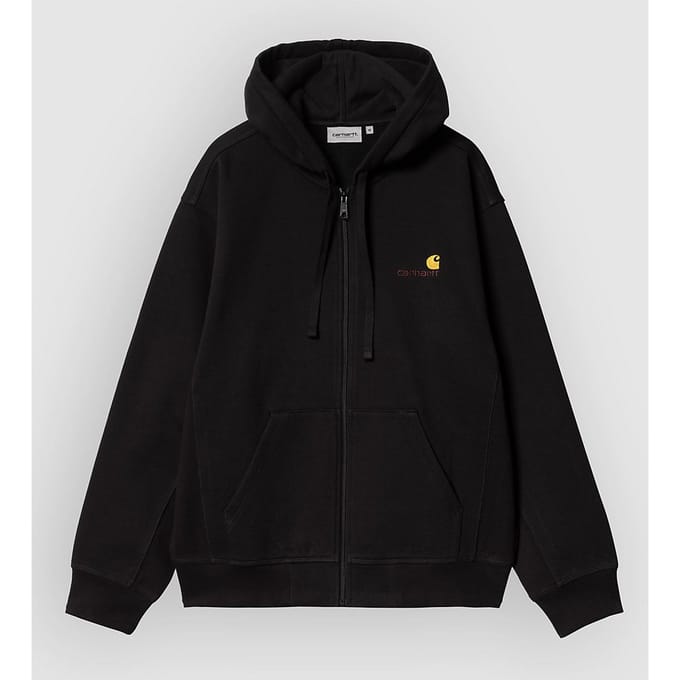 Carhartt WIP American Script Zip Hoodie zwart