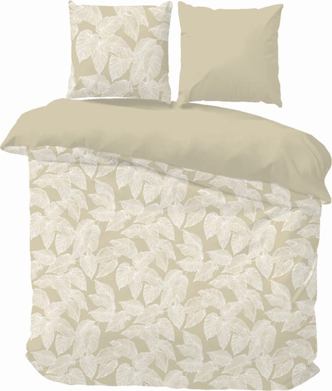 iSleep Dekbedovertrek Chantal - Eenpersoons - 140x200/220 cm - Zand
