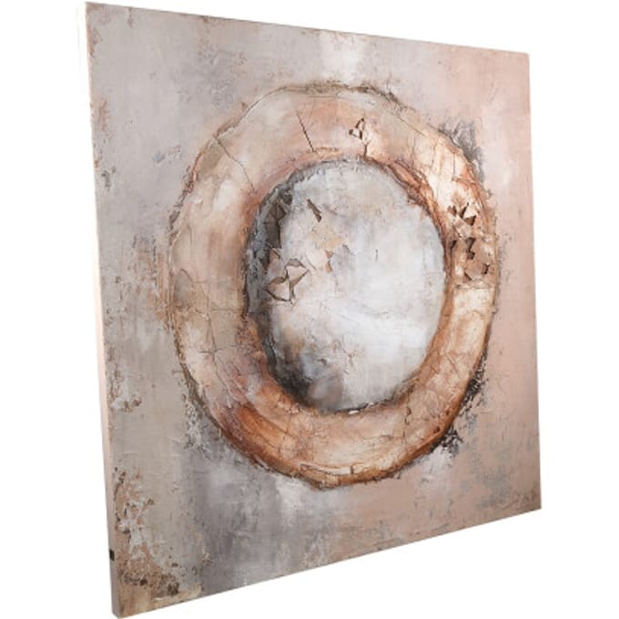 PTMD Wandpaneel Arianna Ring - 120x4x120 cm - Canvas - Bruin
