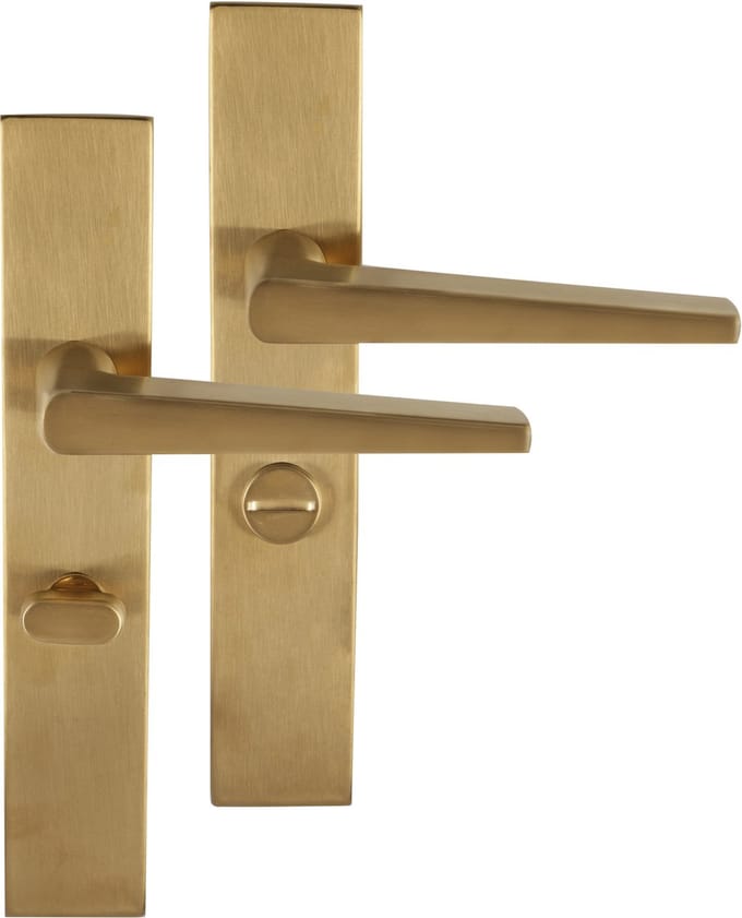 Differnz Deurkruk Rotterdam Gd010 - Goudkleurig Rvs - Vierkant Toiletschild - 2 Stuks