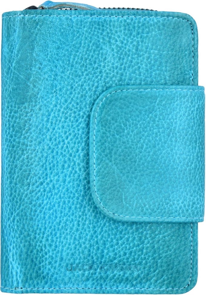 Jack Kinsky Nassau 511 Portemonnee Leer 10 cm - Dames - Staand formaat - türkis