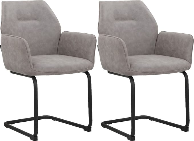 Capri-Eetkamerstoel - 2 Pack - Lichtgrijs