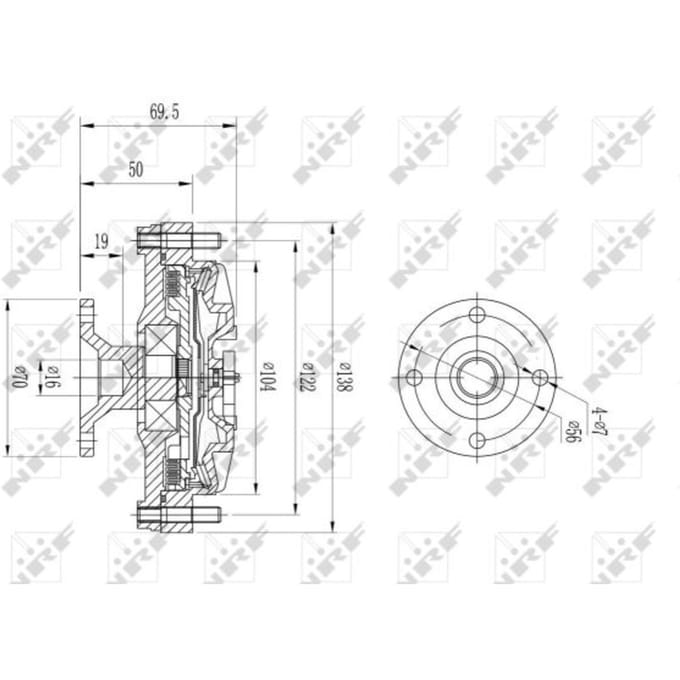 Koppeling, radiatorventilator NRF 49614