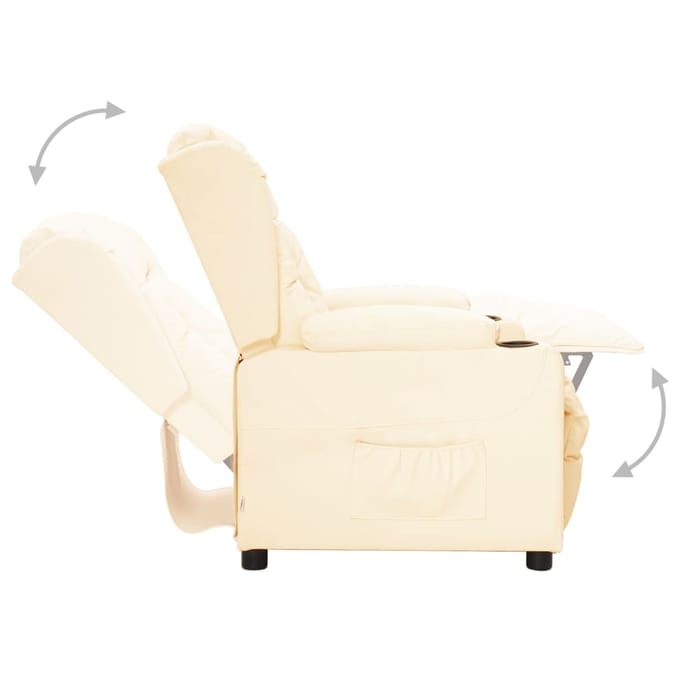 vidaXL - Fauteuil - verstelbaar - kunstleer - crèmekleurig