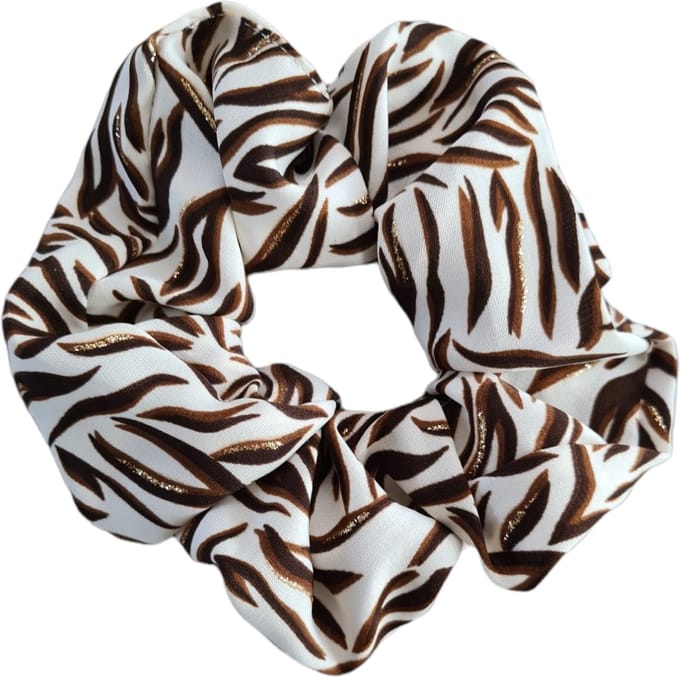 Haar accessoire Scrunchie Wit Leopard - Meisje haarelastiekjes-Haarwokkel Katoen
